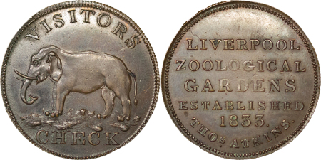 Great Britain. Liverpool Zoological Gardens CU Pass. 1833. 