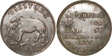 Great Britain. Liverpool Zoological Gardens CU Pass. 1833. 