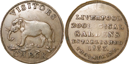 Great Britain. Liverpool Zoological Gardens CU Pass. 1833. 