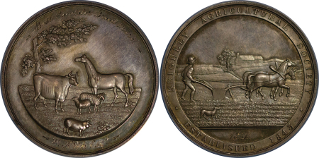 GREAT BRITAIN, Yorkshire. Keighley Agricultural Society AR Prize Medallion, Best Roadster. 1846. 