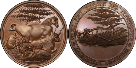 Scotland, Perth, Fife, Kinross & Clackmannan Agricultural Show Æ Medallion. 1880. 