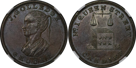 GREAT BRITAIN, Wales. Cardiff Æ Farthing Advertising Token. Undated (C.1880). 