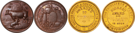 reat Britain Æ Two Medallion Lot-for British Dairy Farmers Association & Self Raising Flour. 1896. 