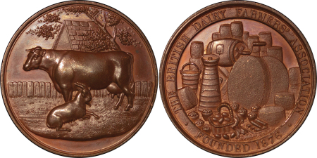 Great Britain. Victoria Æ Medallion, British Dairy Cheesemakers. 1896. 