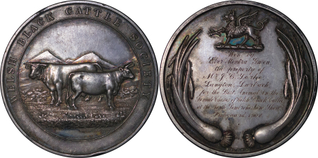 Great Britain. North Pembrokeshire AR Welsh Black Cattle Society Award Medal. 1908. 
