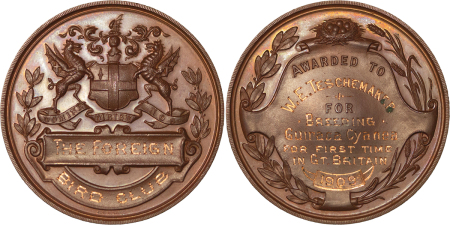Great Britain, Edward VII. Bronze Medal for First Breeding of Foreign Bird Species. 1909. 
