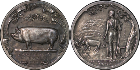 Great Britain, National Pig Breeders Association AR Medallion. 1922. 