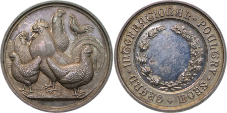 GREAT BRITAIN. Grand International AR Poultry Show Prize Medallion. 1923. 