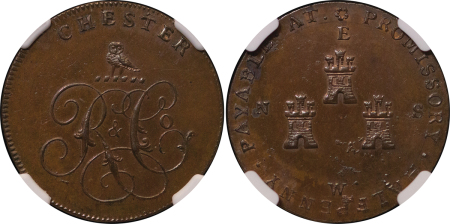 GREAT BRITAIN, Chester. Cheshire CU 1/2d. Token. 1790-1798. 