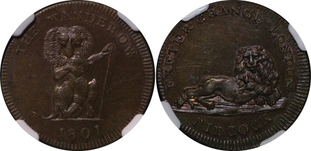 Great Britain, Middlesex. The Wanderow CU Farthing token. 1794-96. 
