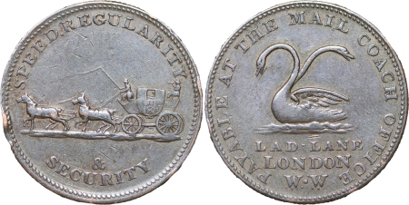Great Britain, London. William Waterhouse CU Halfpenny Token. 1798-1894. 
