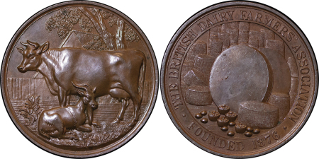 Great Britain. Victoria Æ Medallion, British Dairy Farmers Cheese making Award. 1876-1898. 