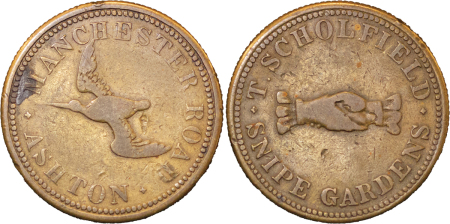 Great Britain, Manchester. Snipe Gardens BR Ticket. 1890-1910. 