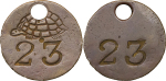 Jamaica. Brass Fruit Plantation Works Tally. c. 1920-1930. 