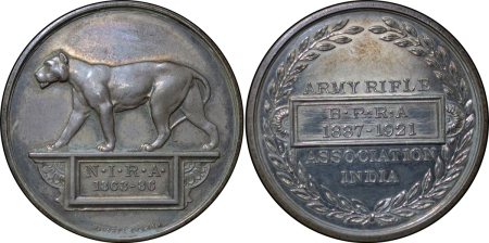 India, British Colonial. George V AR Medallion, "Army Rifle award". 1921. 