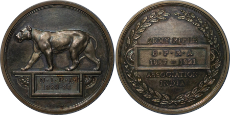 India. National Rifle Association silver award by J.Pinches. 1887-1921. 