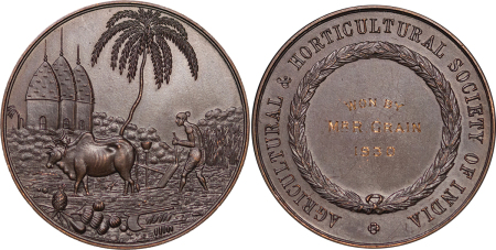 India. Colonial British Æ Horticultural & Agricultural Prize Medallion. 1930. 