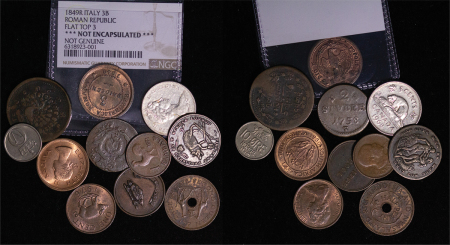 Mixed World Lot of 11 coins depicting animals. 1800-1976. 
