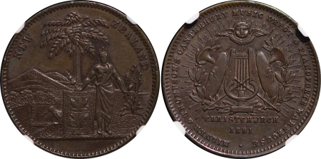 New Zealand, Christchurch. Milner & Thompson CU Penny Token. 1881. 