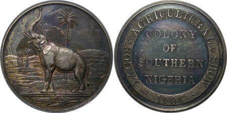 Nigeria, British Adminustration.Lagos AR Agricultural Show Medallion. 1906. 