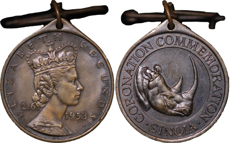 Southern Rhodesia. Sinoia Brass Coronation medal. 1953. 
