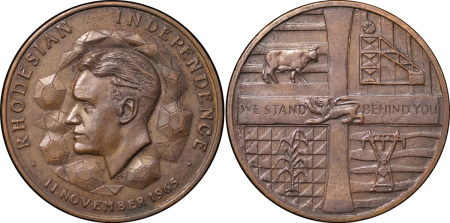 South Africa, Rhodesia. Ian Smith Æ "Independence Medal". 1965. 