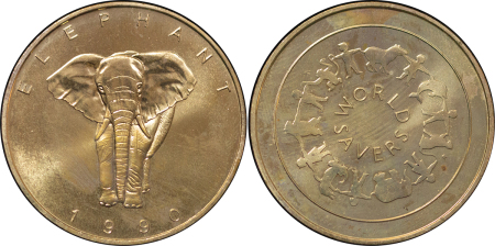 Africa, Brass World Savers medal. 1990. 
