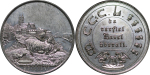 Switzerland, Basel. Basel Earthquake White Metal Medallion. 1856.