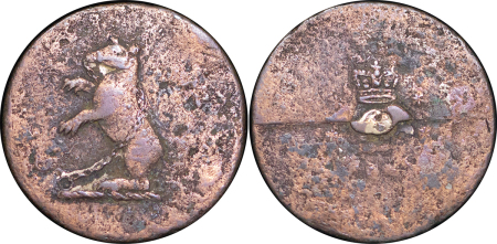 Switzerland, Bern. Bear Button or Jeton in bronze. 1780-1820. 