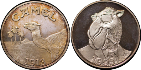 USA. Camel Cigarettes Advertising Silver 1oz round. 1993. 