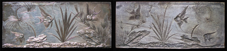 Unknown Origin. Silvered Brass plaque depicting Angel Fish. ND.