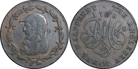 Great Britain, North Wales. Anglesey Parys Mines CU ½ Penny Token. 1788.