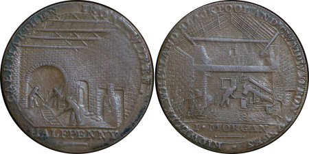 Great Britain. Mid Wales, Camarthenshire CU Iron Works Halfpenny Token. 1792. 