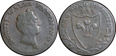 Great Britain. North Wales CU Farthing Token. 1793.