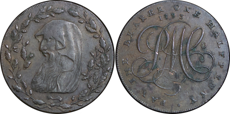 Great Britain, North Wales. Anglesey Parys Mines CU Halfpenny Token. 1793.