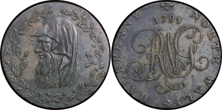 Great Britain, North Wales. Anglesey Parys Mines CU Halfpenny Token. 1793.