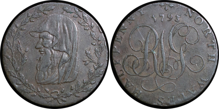 Great Britain, North Wales. Anglesey Parys Mines CU Halfpenny Token. 1793.