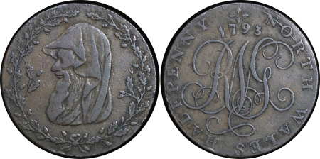 Great Britain, North Wales. Anglesey Parys Mines CU Halfpenny Token. 1793.