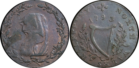 Great Britain, North Wales. Druid CU Halfpenny Token. 1793. 