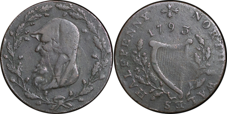 Great Britain, North Wales. Druid CU Halfpenny Token. 1793. 