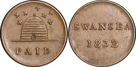 Great Britain, South Wales. Swansea CU Farthing Token. 1832.