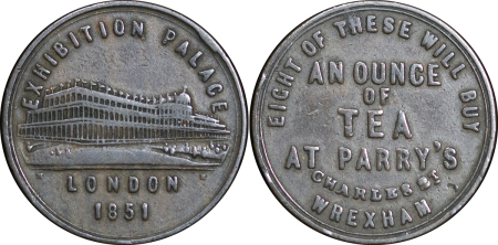 Great Britain, North Wales.. Wrexham CU Farthing Tea Room Token. 1851. 