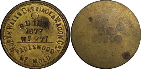 Great Britain, North Wales. Padeswood Carriage & Wagon Co. BR Works Check. 1877. 