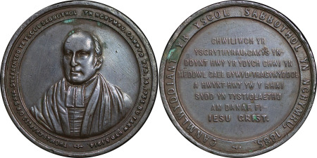 Great Britain, North Wales. Bala Æ Medallion, Thomas Charles. 1885.