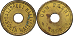Great Britain, North Wales. Salisbury Hall BR One Penny Token. 1897.