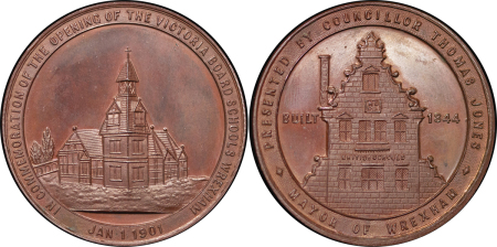 Great Britain, North Wales. Wrexham Æ Medallion, Opening of the Victoria Board Schools. 1901.