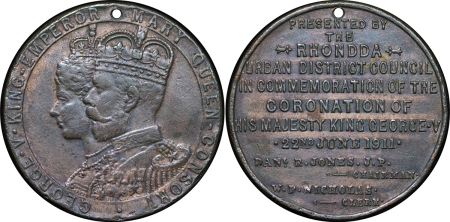 Great Britain, South Wales. George V, Rhondda CU Coronation Medal. 1911.
