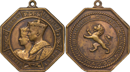 Great Britain, North Wales. George VI, Denbigh County Council CU Coronation Medal. 1937.