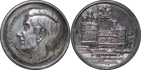 Great Britain, North Wales. Caernarvon CU gilt Investiture Medal. 1969.