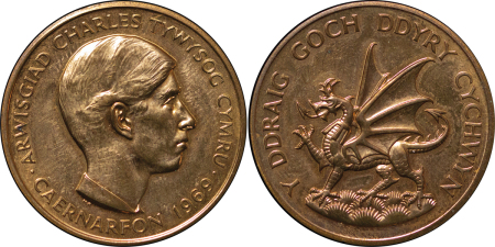 Great Britain, Wales. Caernarvon Æ Investiture Medallion. 1969.
